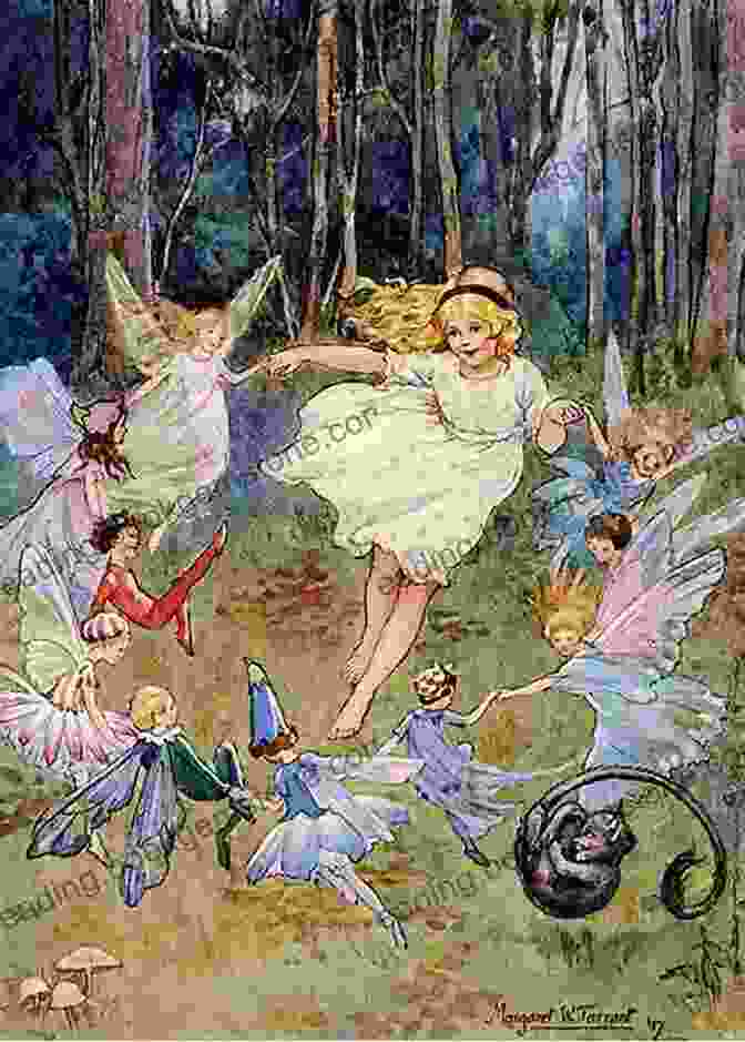 A Drawing Of Fairies Dancing In A Circle, Their Flowing Gowns Swirling Around Them, Surrounded By Whimsical Flowers And Butterflies. Drawing Fairies Peter Gray