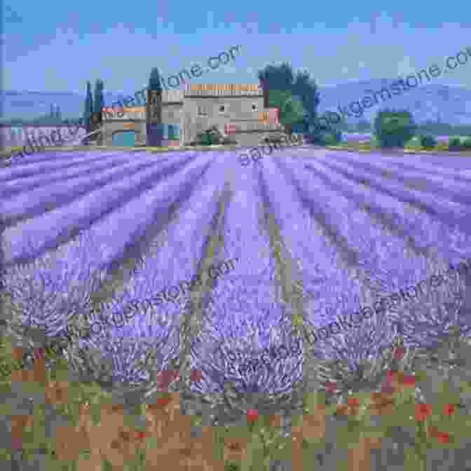 A Panoramic View Of A Lavender Field In Provence, Painted By Robyn Blakeman Painting Provence Robyn Blakeman