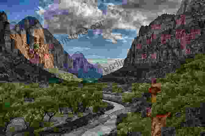 A Stunning Photograph Of Zion National Park, Showcasing Its Towering Sandstone Cliffs And Lush Vegetation. U S Highway 89: The Scenic Route To Seven Western National Parks