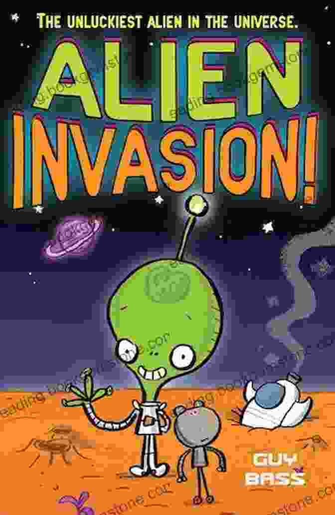 Alien Invasion: The Farce Is Force Book Cover Depicting An Alien Invasion With Comical Characters Interstellar Caveman: The Complete Series: A Funny Sci Fi Adventure Boxed Set