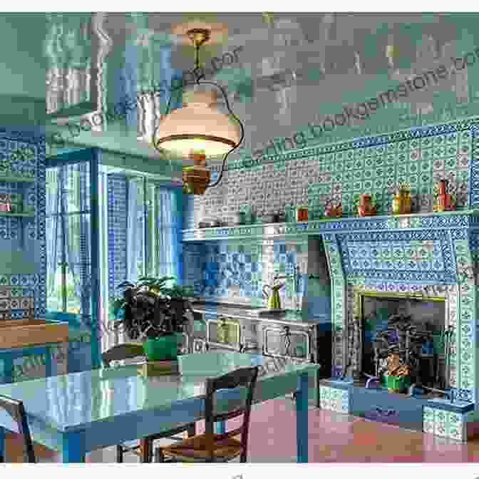 Claude Monet's Kitchen At Giverny, With Colorful Tiles, Shelves Filled With Pots And Pans, And Sunlight Streaming In Through The Window. Monet S Palate Cookbook: The Artist His Kitchen At Giverny (GIBBS SMITH)