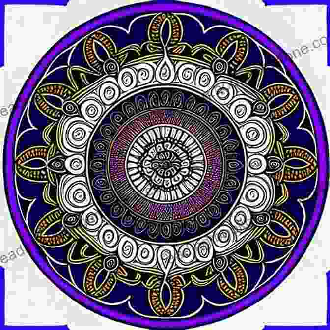 Geometric Mandala With Intricate Linework And Metallic Accents 55 Geometric Mandalas: Anti Stress Colouring