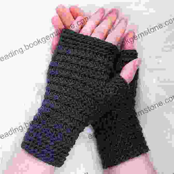 Image Of Simple Ribbed Fingerless Gloves Crocheted In Gray With A Subtle Ribbed Texture. Crochet Fingerless Gloves: Simple Fingerless Gloves Patterns To Crochet