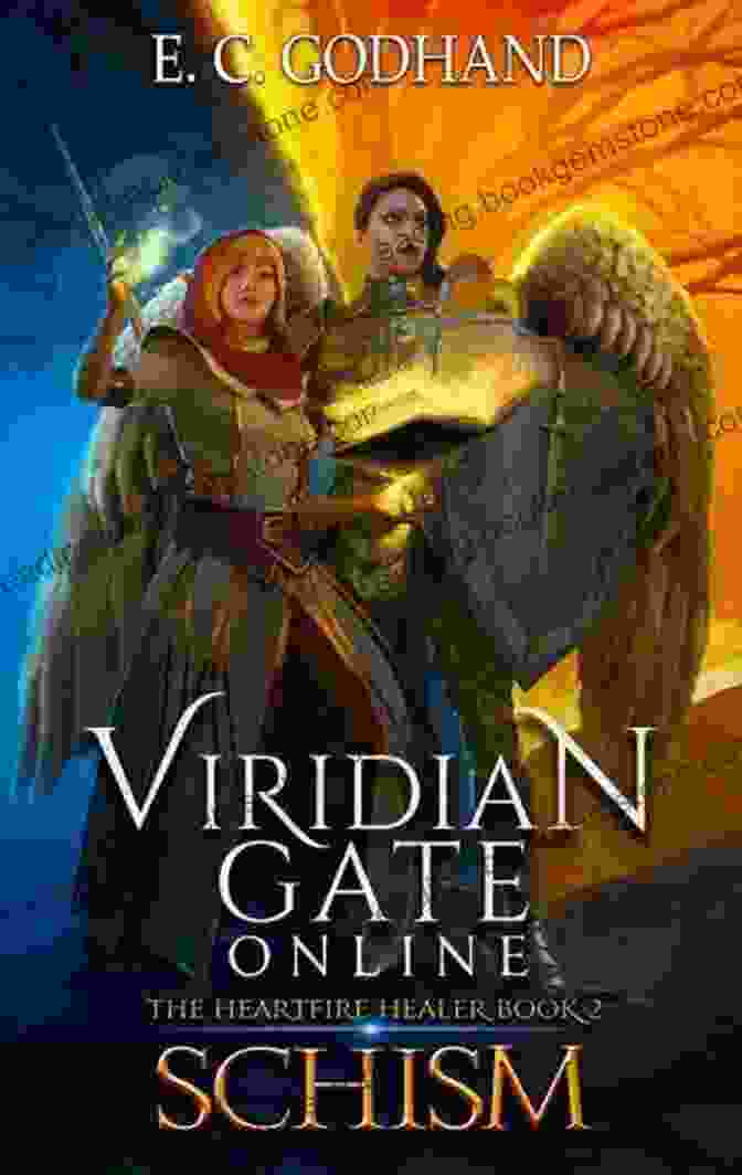 The Heartfire Healer Book Cover, Featuring Anya Surrounded By A Radiant Aura. Viridian Gate Online: Perdition: A LitRPG Adventure (The Heartfire Healer 3)