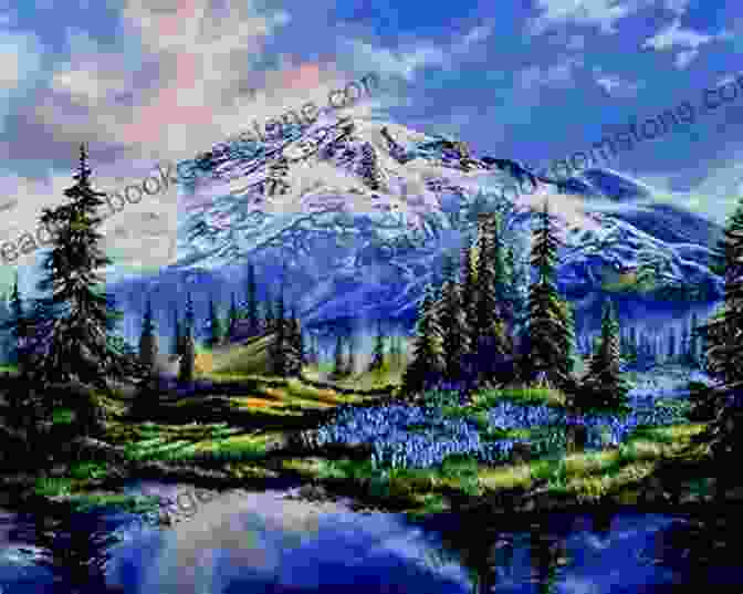 Volcano Painting Of Mount Rainier At Dawn Volcano: Paintings Of American Volcanoes By Eva Bartel